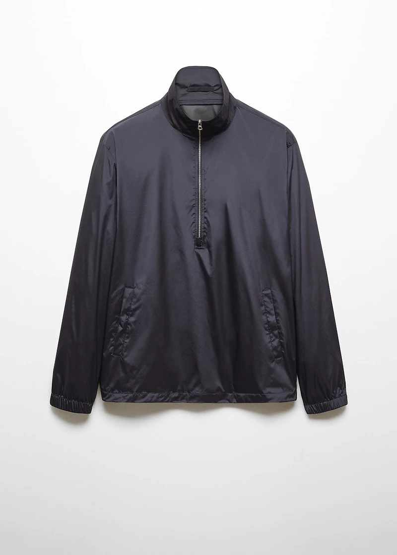 Water-repellent jacket with zip