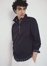 Water-repellent jacket with zip