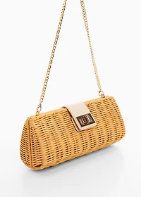 Rattan clutch bag