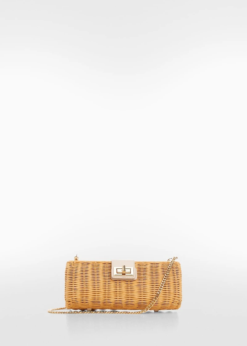 Rattan clutch bag