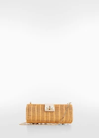 Rattan clutch bag
