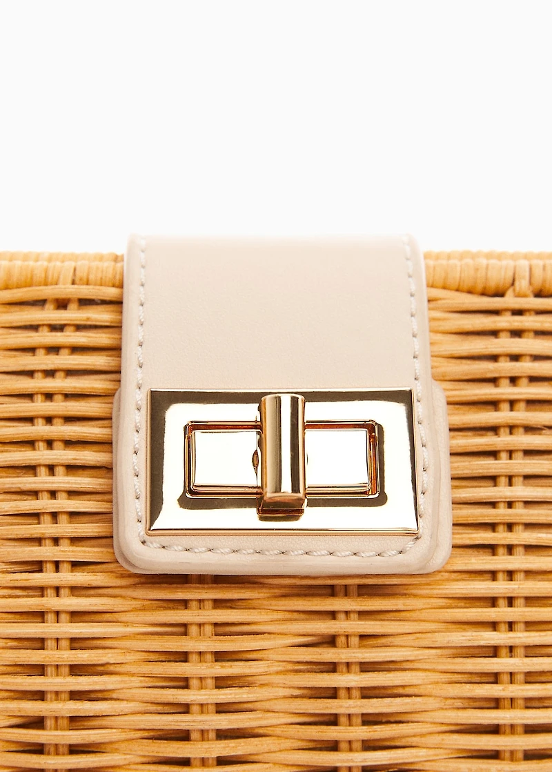 Rattan clutch bag