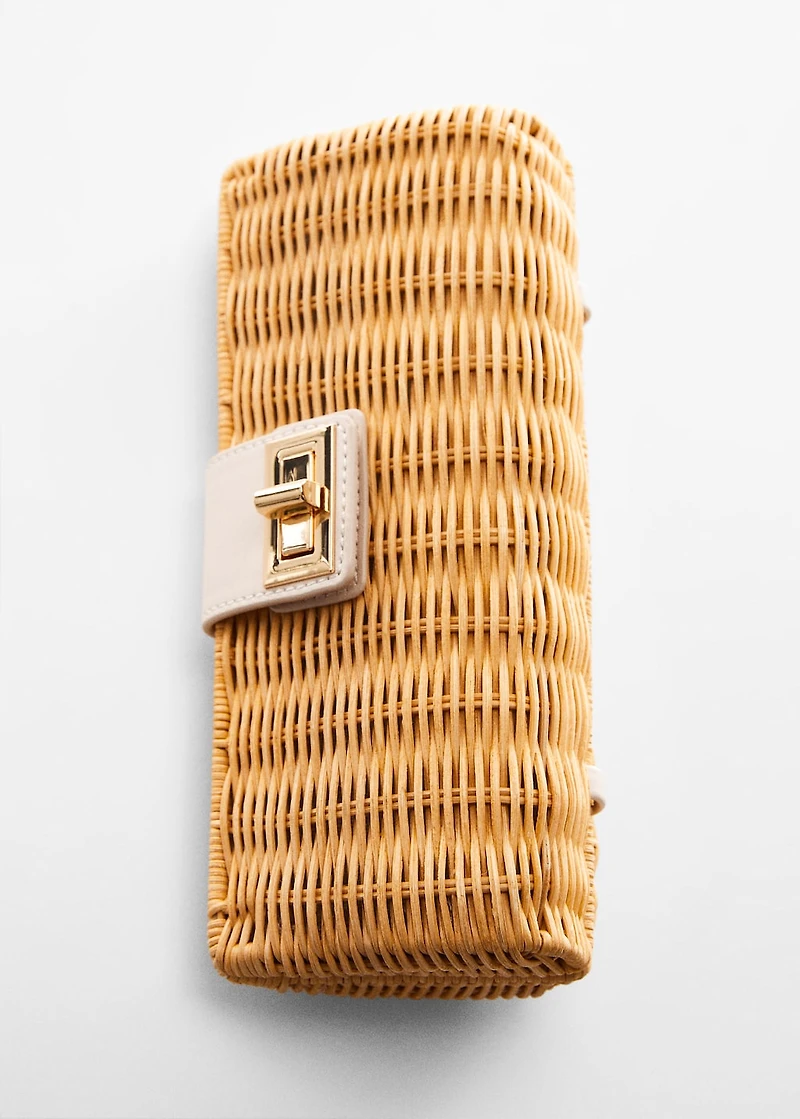 Rattan clutch bag