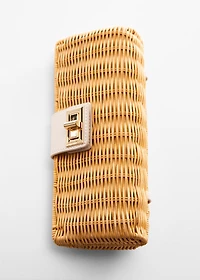Rattan clutch bag