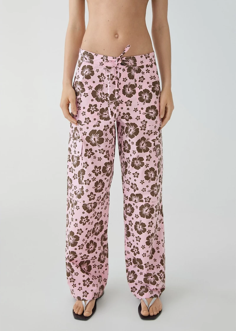 Flower print pants