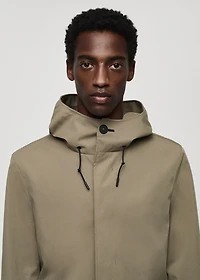 Water-repellent hooded barn jacket