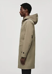 Water-repellent hooded barn jacket