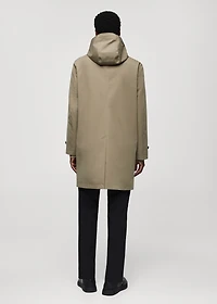 Water-repellent hooded barn jacket