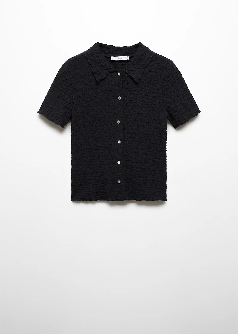 Textured cotton T-shirt