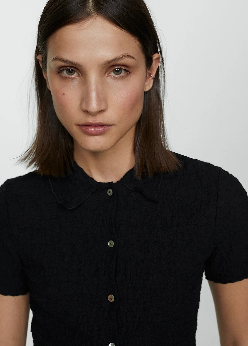 Textured cotton T-shirt