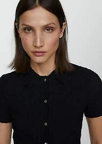 Textured cotton T-shirt