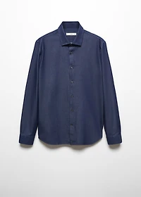 Regular-fit cotton chambray shirt
