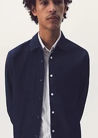 Regular-fit cotton chambray shirt