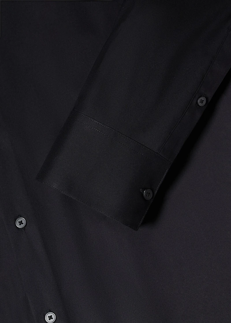 Regular-fit cotton chambray shirt