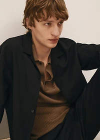 Slim-fit linen-blend overshirt