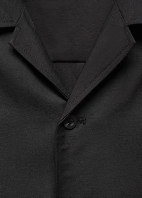 Slim-fit linen-blend overshirt