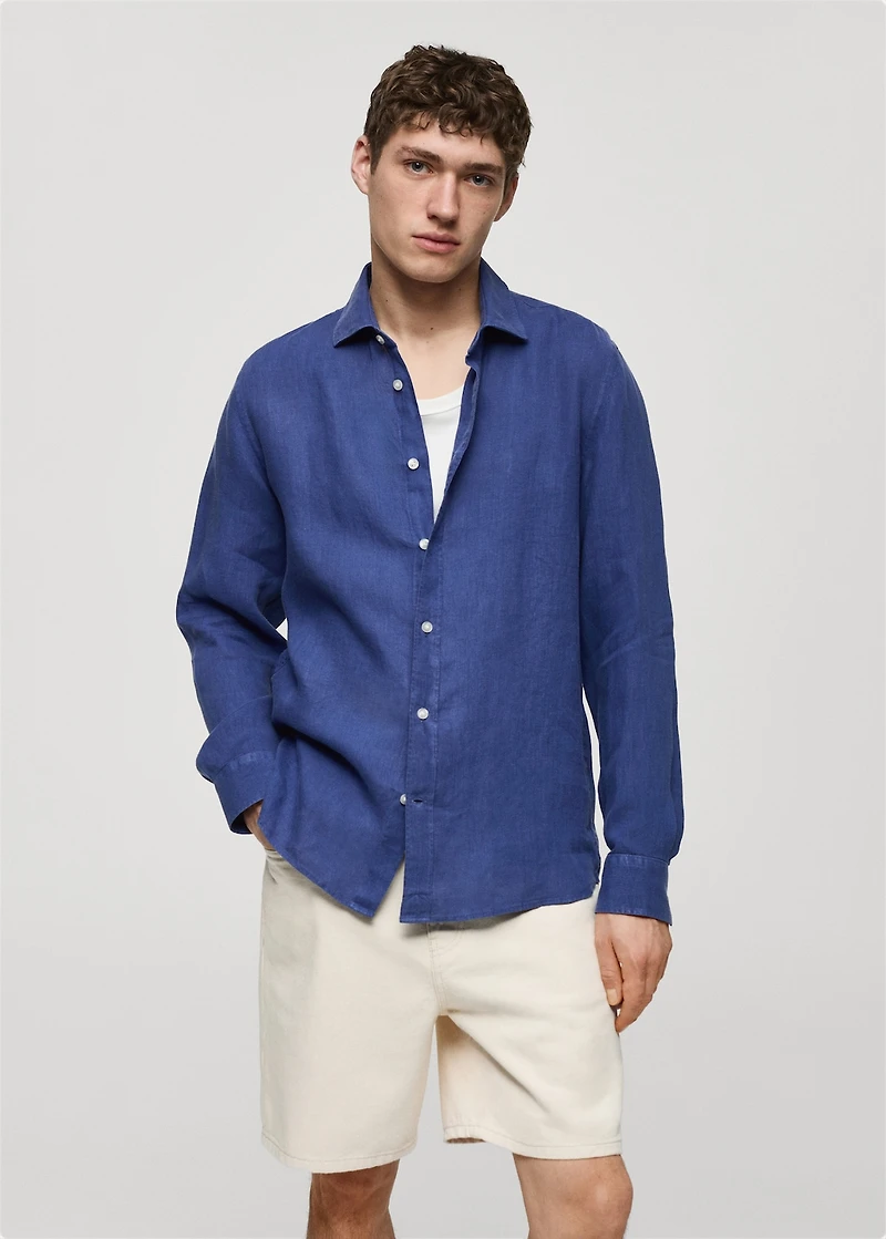 Classic fit 100% linen shirt