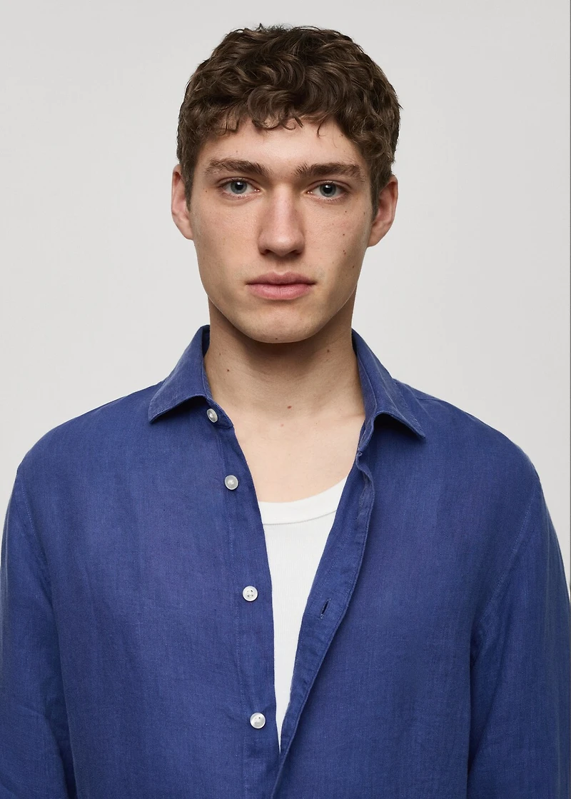 Classic fit 100% linen shirt