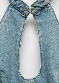 Halter-neck denim top