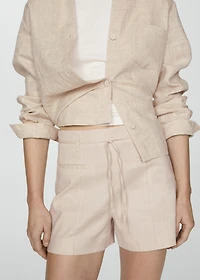Linen shorts with bow