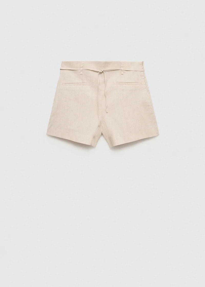 Linen shorts with bow