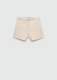 Linen shorts with bow
