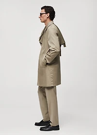 Cotton trench coat with collar detail