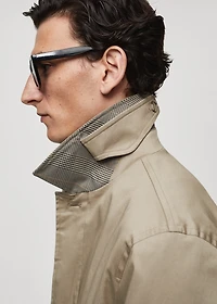 Cotton trench coat with collar detail