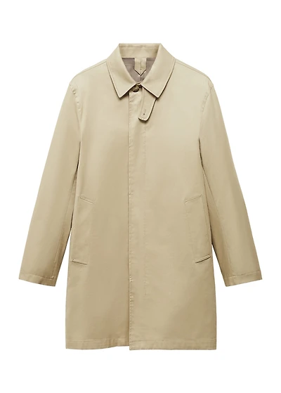 Cotton trench coat with collar detail