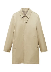 Cotton trench coat with collar detail