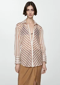 Semi-transparent striped shirt