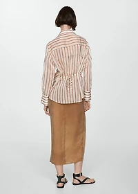 Semi-transparent striped shirt