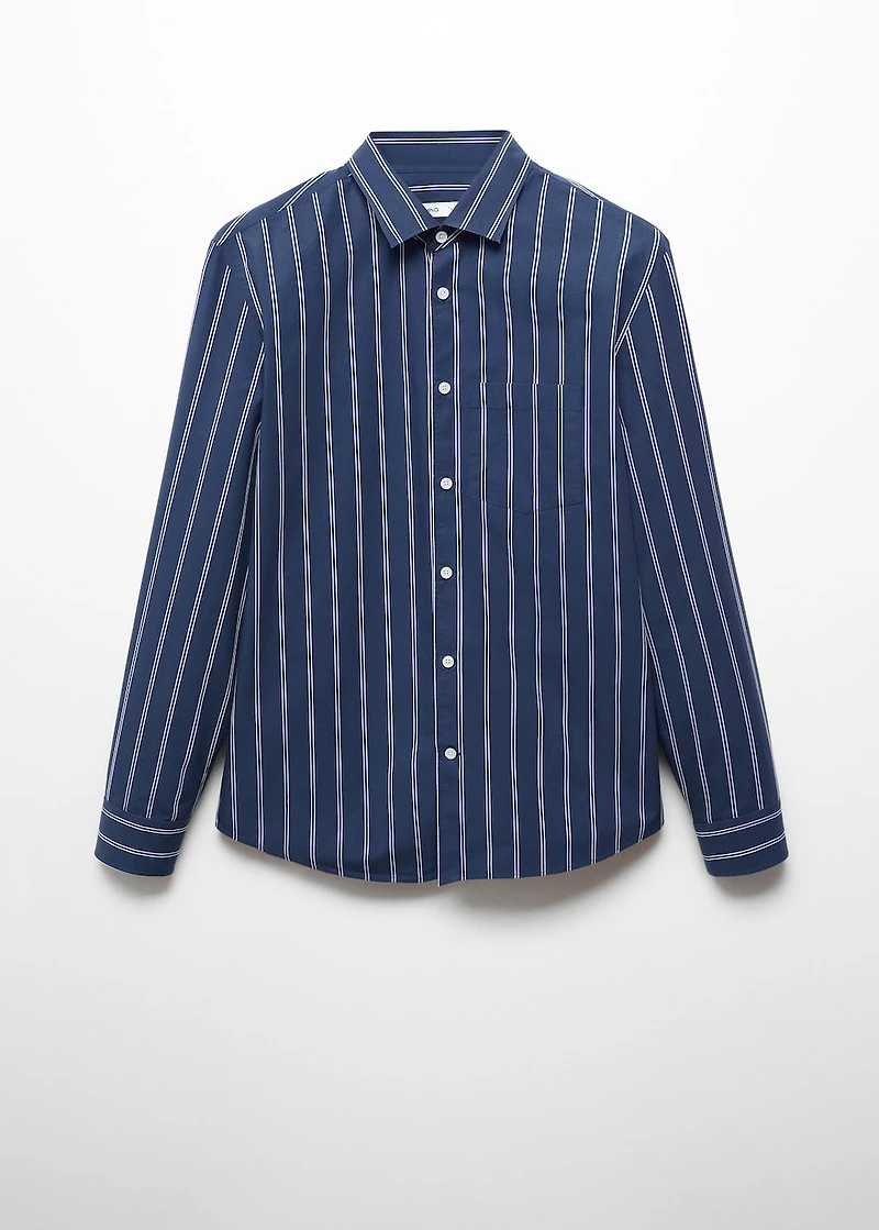 Classic-fit striped cotton shirt