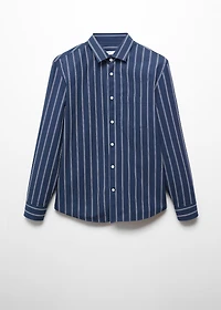 Classic-fit striped cotton shirt