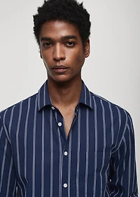 Classic-fit striped cotton shirt