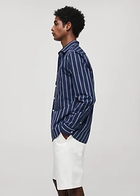 Classic-fit striped cotton shirt