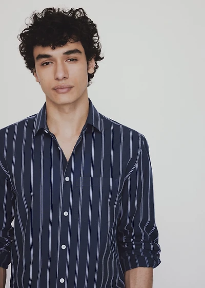 Classic-fit striped cotton shirt