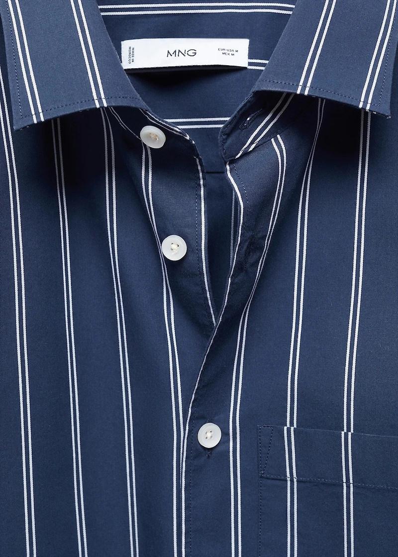 Classic-fit striped cotton shirt