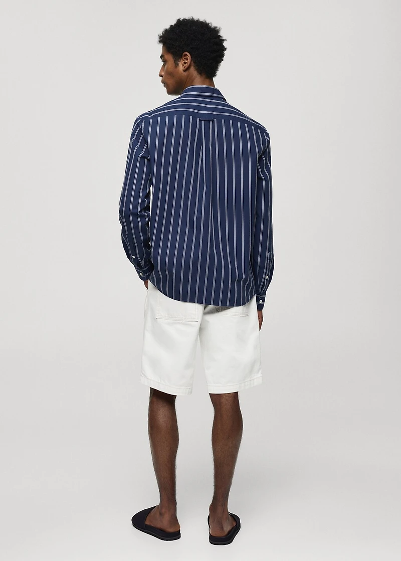 Classic-fit striped cotton shirt