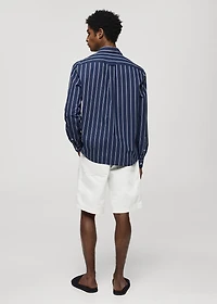 Classic-fit striped cotton shirt