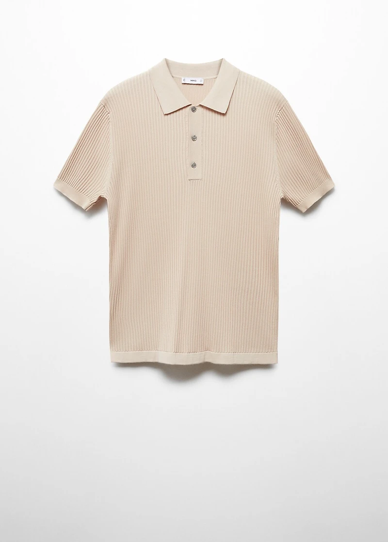Knit cotton polo shirt
