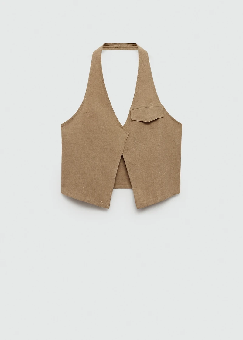 Pocket halter-neck top