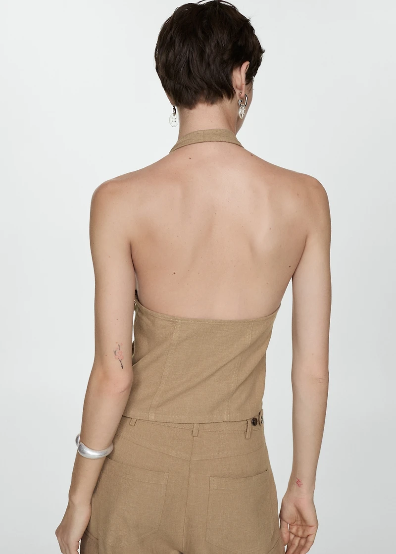Pocket halter-neck top
