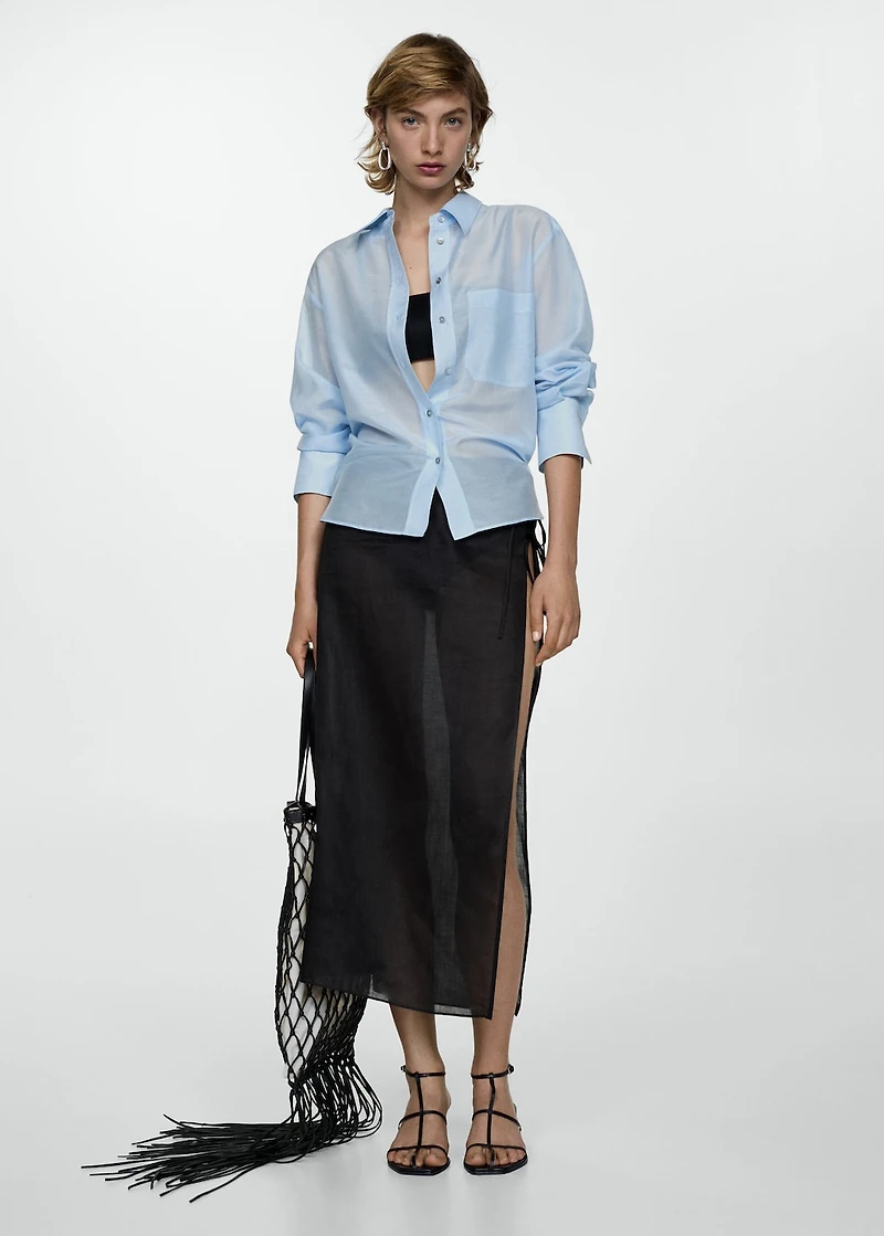 Oversized silk cotton shirt