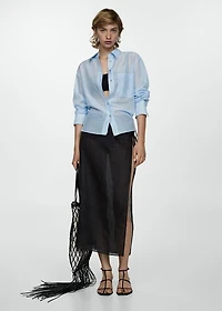 Oversized silk cotton shirt