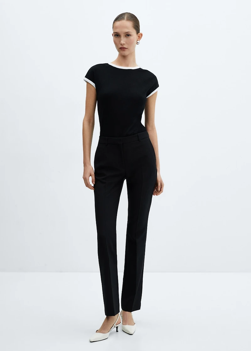 Contrast trim T-shirt