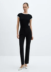 Contrast trim T-shirt