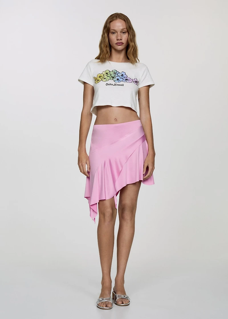 Printed cropped t-shirt