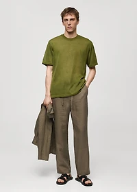 100% linen pants with drawstring