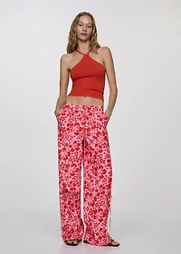 Halter-neck knitted top